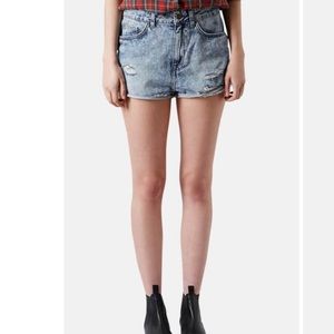 Top Shop Moto Hallie  High waisted Shorts sz 6